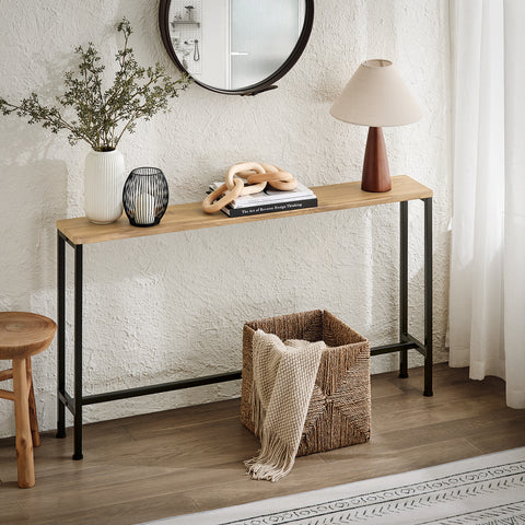 SoBuy FSB19-E Consoletafel, bijzettafel, bankpunt, haltafel voor woonkamer, slaapkamer, frame en 4 ijzeren poten