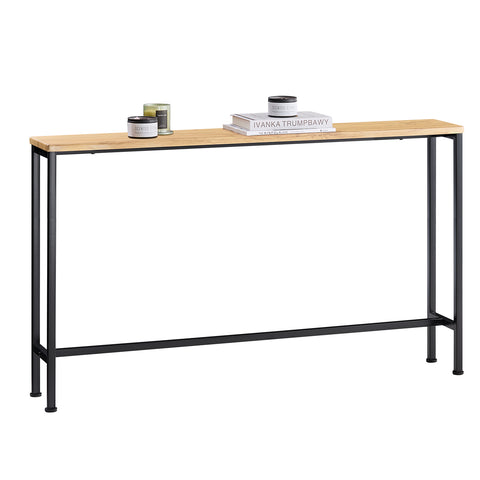 SoBuy FSB19-L-E Consoletafel, bijzettafel, bankpunt, haltafel, frame en 4 poten van ijzer, L 120 cm x D 20 cm x H 80 cm