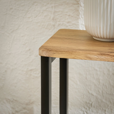 SoBuy FSB19-L-E Consoletafel, bijzettafel, bankpunt, haltafel, frame en 4 poten van ijzer, L 120 cm x D 20 cm x H 80 cm