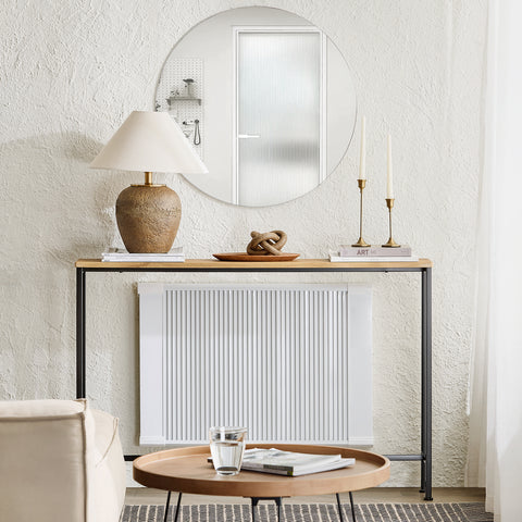 SoBuy FSB19-L-E Consoletafel, bijzettafel, bankpunt, haltafel, frame en 4 poten van ijzer, L 120 cm x D 20 cm x H 80 cm
