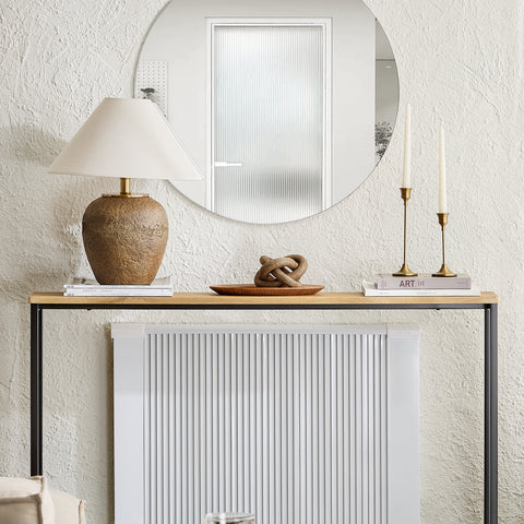 SoBuy FSB19-L-E Consoletafel, bijzettafel, bankpunt, haltafel, frame en 4 poten van ijzer, L 120 cm x D 20 cm x H 80 cm