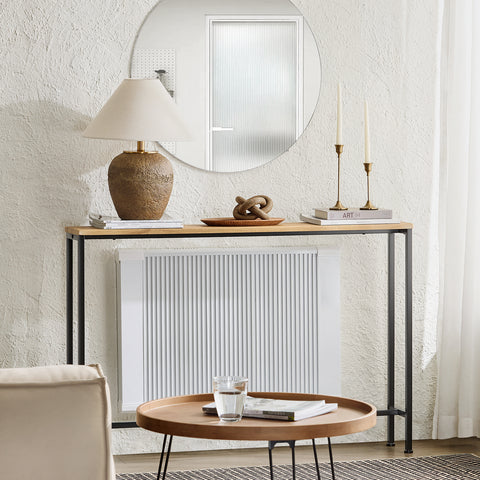 SoBuy FSB19-L-E Consoletafel, bijzettafel, bankpunt, haltafel, frame en 4 poten van ijzer, L 120 cm x D 20 cm x H 80 cm