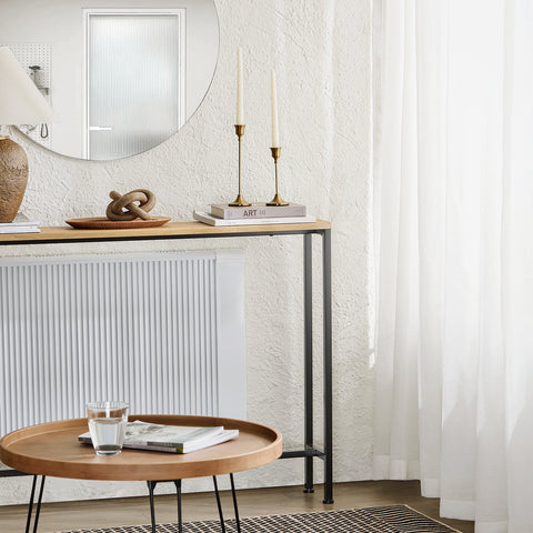 SoBuy FSB19-L-E Consoletafel, bijzettafel, bankpunt, haltafel, frame en 4 poten van ijzer, L 120 cm x D 20 cm x H 80 cm