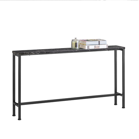 SoBuy FSB19-SCH Consoletafel, bijzettafel, bankpunt, haltafel voor woonkamer, slaapkamer, frame en 4 ijzeren poten