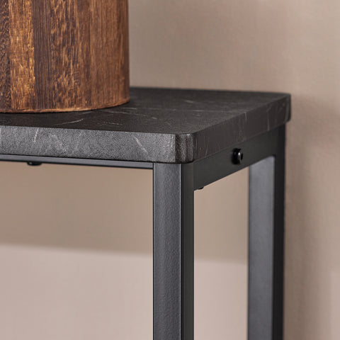 SoBuy FSB19-XL-SCH Consoletafel, bijzettafel, bankpunt, haltafel, frame en 4 poten van ijzer, 120 x 20 x 80 cm, zwart