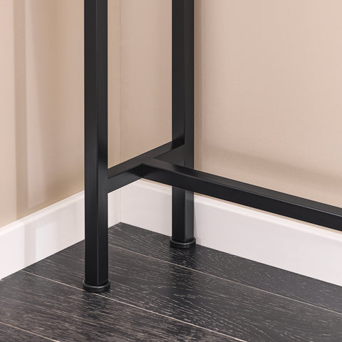 SoBuy FSB19-XL-SCH Consoletafel, bijzettafel, bankpunt, haltafel, frame en 4 poten van ijzer, 120 x 20 x 80 cm, zwart