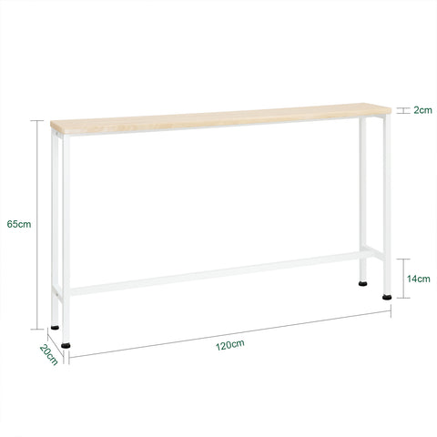 SoBuy FSB19-Z Vintage console tafel metalen hal tafel decoratieve tafel dressoir bijzettafel naturel/wit BHT ca: 120x65x20cm