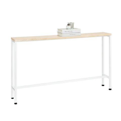 SoBuy FSB19-Z Vintage console tafel metalen hal tafel decoratieve tafel dressoir bijzettafel naturel/wit BHT ca: 120x65x20cm