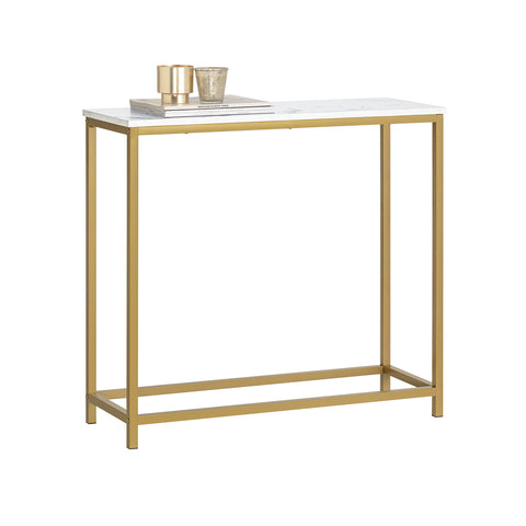 SoBuy FSB29-G Consoletafel met Gouden Metalen Frame Hal Tafel Decoratieve Tafel