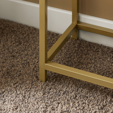 SoBuy FSB29-G Consoletafel met Gouden Metalen Frame Hal Tafel Decoratieve Tafel