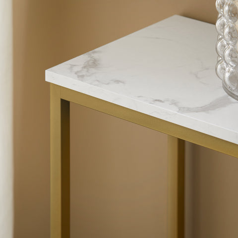 SoBuy FSB29-G Consoletafel met Gouden Metalen Frame Hal Tafel Decoratieve Tafel