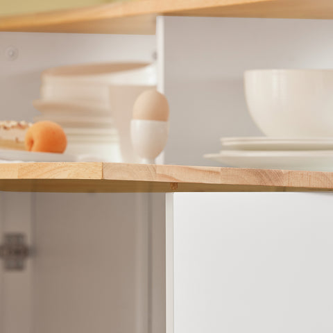 SoBuy FSB36-WN dressoir met schuifdeuren keukeneiland met uitbreidbaar werkblad keukenkast highboard commode kast wit