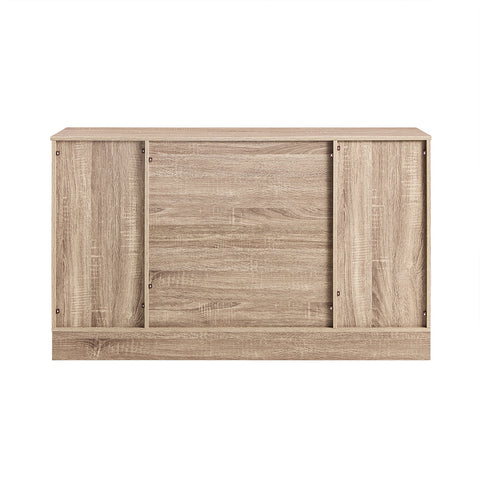 SoBuy FSB60-E Meuble Bas Placard de Rangement Commode avec Porte de Grange Coulissante Armoire à Chaussures Commode à Chaussures