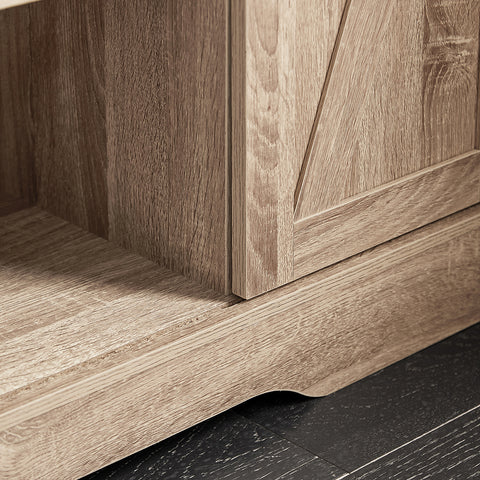 SoBuy FSB60-E Meuble Bas Placard de Rangement Commode avec Porte de Grange Coulissante Armoire à Chaussures Commode à Chaussures