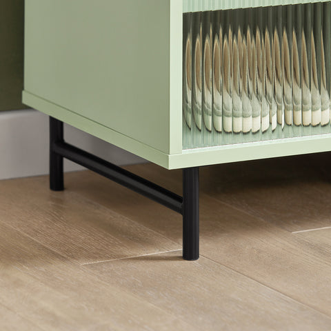 SoBuy FSB61-GR Gangkast, Schoenenkast, Opbergkast, Bijzetkast, Dressoir met Glazen Schuifdeur, Schoenenkist, Zijkast