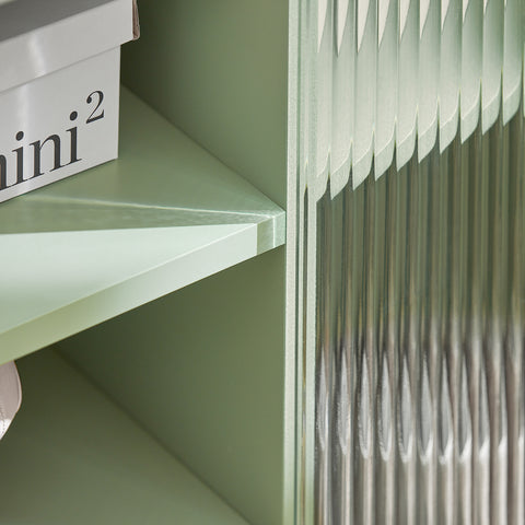 SoBuy FSB61-GR Gangkast, Schoenenkast, Opbergkast, Bijzetkast, Dressoir met Glazen Schuifdeur, Schoenenkist, Zijkast
