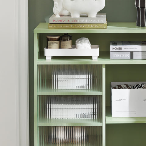 SoBuy FSB61-GR Gangkast, Schoenenkast, Opbergkast, Bijzetkast, Dressoir met Glazen Schuifdeur, Schoenenkist, Zijkast