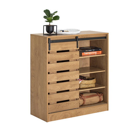 SoBuy FSB65-N Dressoir, schoenenkast met schuifdeur, commode, kast, keukenkast, halkast, lowboard, buffet