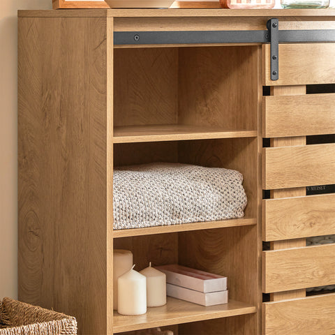 SoBuy FSB65-N Dressoir, schoenenkast met schuifdeur, commode, kast, keukenkast, halkast, lowboard, buffet