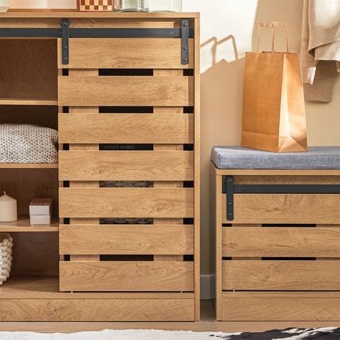 SoBuy FSB65-N Dressoir, schoenenkast met schuifdeur, commode, kast, keukenkast, halkast, lowboard, buffet