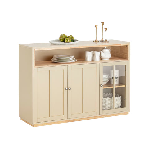 SoBuy FSB80-MI Keukenkast, Dressoir, Commode, Keuken Opbergkast, Centraal Keukeneiland met 3 Deuren, Entreekast, Inkomhal Kast