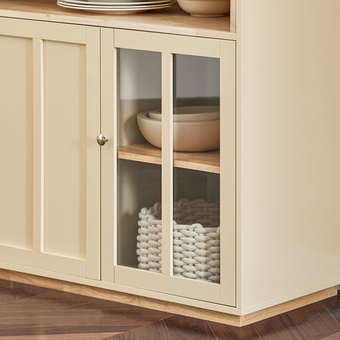 SoBuy FSB80-MI Keukenkast, Dressoir, Commode, Keuken Opbergkast, Centraal Keukeneiland met 3 Deuren, Entreekast, Inkomhal Kast
