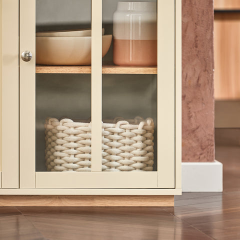 SoBuy FSB80-MI Keukenkast, Dressoir, Commode, Keuken Opbergkast, Centraal Keukeneiland met 3 Deuren, Entreekast, Inkomhal Kast