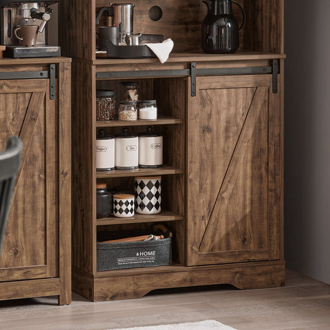 SoBuy FSB83-N Keukenkast, Dressoirkast, Buffetkast, Gangkast, Hoge kast, Commode, Opbergkast met 3 Schuifdeuren en 1 Plank