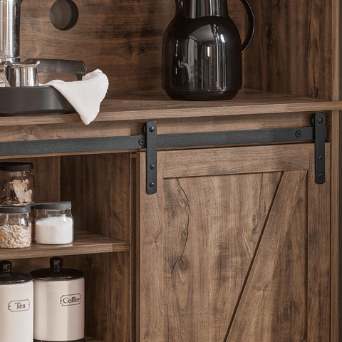 SoBuy FSB83-N Keukenkast, Dressoirkast, Buffetkast, Gangkast, Hoge kast, Commode, Opbergkast met 3 Schuifdeuren en 1 Plank