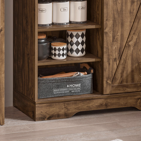 SoBuy FSB83-N Keukenkast, Dressoirkast, Buffetkast, Gangkast, Hoge kast, Commode, Opbergkast met 3 Schuifdeuren en 1 Plank