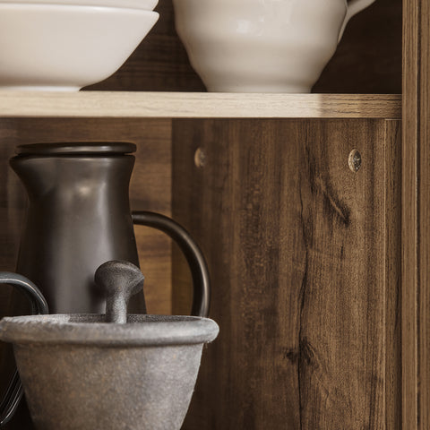 SoBuy FSB83-N Keukenkast, Dressoirkast, Buffetkast, Gangkast, Hoge kast, Commode, Opbergkast met 3 Schuifdeuren en 1 Plank