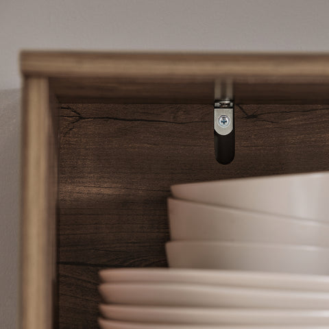 SoBuy FSB83-N Keukenkast, Dressoirkast, Buffetkast, Gangkast, Hoge kast, Commode, Opbergkast met 3 Schuifdeuren en 1 Plank
