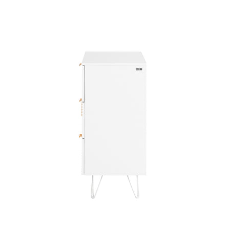 SoBuy FSB86-W Commode, Opbergkast, Dressoir voor Keuken, Eetkamer, Woonkamer,  met 3 Laden en 2 Glazen Deuren