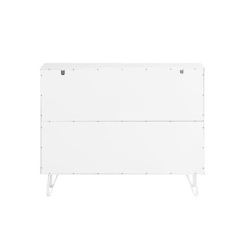 SoBuy FSB86-W Commode, Opbergkast, Dressoir voor Keuken, Eetkamer, Woonkamer,  met 3 Laden en 2 Glazen Deuren