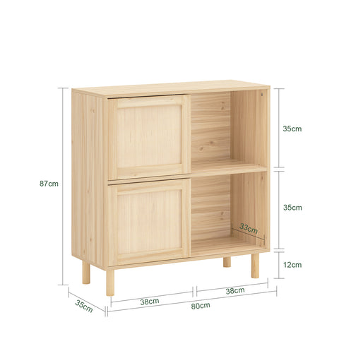 SoBuy FSB87-N Dressoir, Bijzetkast,Inkomkast, Schoenenkast, Schoenenrek, met 2 Schuifdeuren