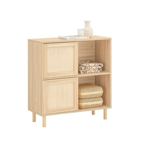 SoBuy FSB87-N Dressoir, Bijzetkast,Inkomkast, Schoenenkast, Schoenenrek, met 2 Schuifdeuren