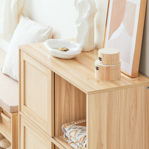 SoBuy FSB87-N Dressoir, Bijzetkast,Inkomkast, Schoenenkast, Schoenenrek, met 2 Schuifdeuren