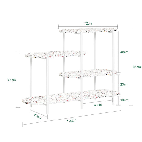 SoBuy FSB89-W Console Tafel, Entreetafel, Bijzettafel, Wandtafel, Haltafel, Opbergplank met 4 Planken