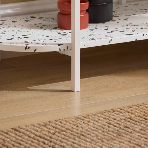 SoBuy FSB89-W Console Tafel, Entreetafel, Bijzettafel, Wandtafel, Haltafel, Opbergplank met 4 Planken