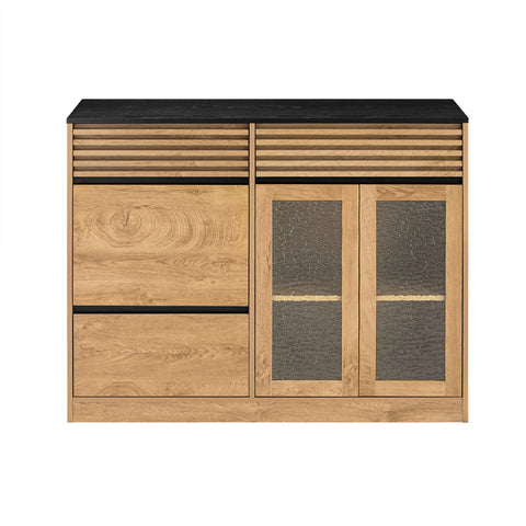 SoBuy FSB99-N Keukenkast Dressoir met 3 deuren, 3 laden