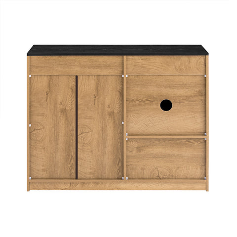 SoBuy FSB99-N Keukenkast Dressoir met 3 deuren, 3 laden