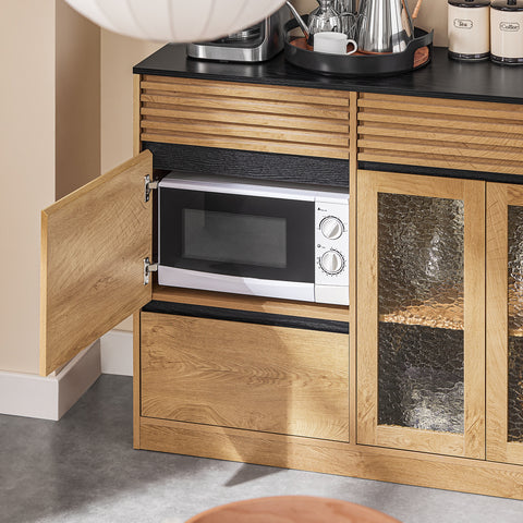 SoBuy FSB99-N Keukenkast Dressoir met 3 deuren, 3 laden
