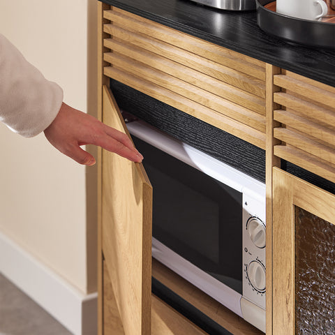 SoBuy FSB99-N Keukenkast Dressoir met 3 deuren, 3 laden