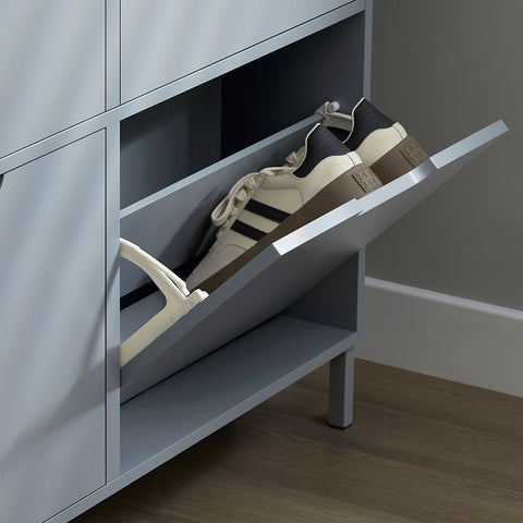 SoBuy FSR100-HG Schoenenopbergkast Schoenenkast 4-bladige schoenenkist Hal Opbergkist voor schoenen
