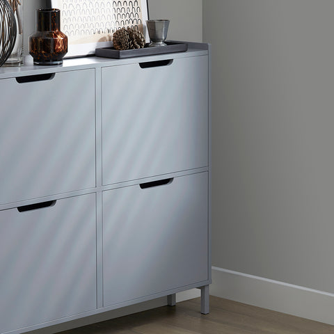 SoBuy FSR100-HG Schoenenopbergkast Schoenenkast 4-bladige schoenenkist Hal Opbergkist voor schoenen