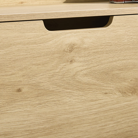 SoBuy FSR100-N Schoenenkast met 4 kantelende vakken, smal schoenenrek met 8 legplanken, naturel, b x h x d: ca. 100 x 90 x 19 cm