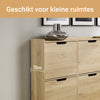 Pre-order SoBuy FSR100-N Schoenenkast met 4 Kleppen – Smalle Schoenenkast voor Hal of Gang – Compact Schoenenmeubel 100x19x91cm – Hout kleur