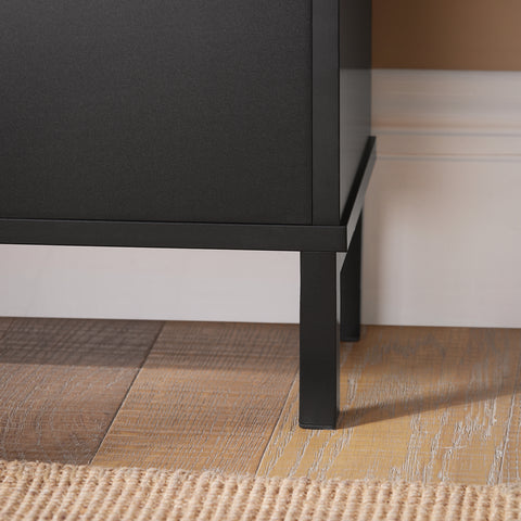 SoBuy FSR100-SCH Schoenenopbergkast Schoenenkast 4-bladige schoenenkist Hal Opbergkist voor schoenen - Zwart, 100x19x91cm