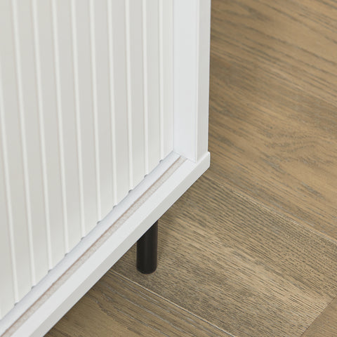 SoBuy FSR116-W Schoenenbank, Schoenenkast, Schoenenrek met Zitkussen, Entree Meubilair met 2 Schuifdeuren en 4 Planken