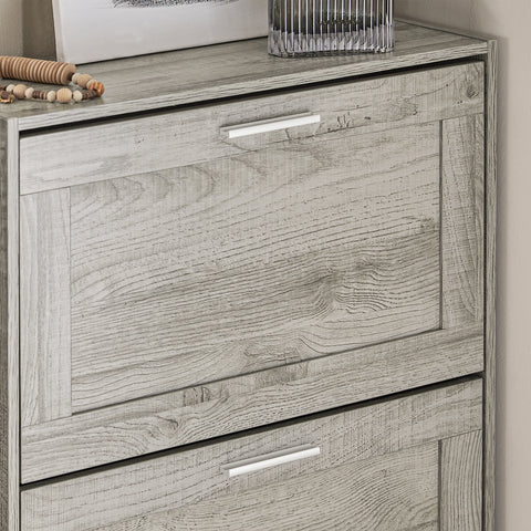 SoBuy FSR137-HG schoenenrek schoenenkast met 2 kleppen schoenenrek smal schoenencommode